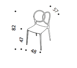 Driade Sissi sedia - dimensioni