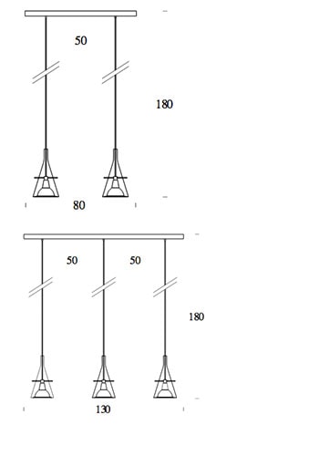 FontanaArte Flute lampade - dimensioni