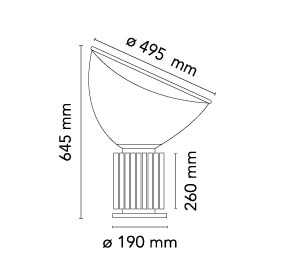 Flos Taccia lampada da tavolo - dimensioni