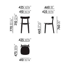 Vitra APC All Plastic Chair sedia - dimensioni