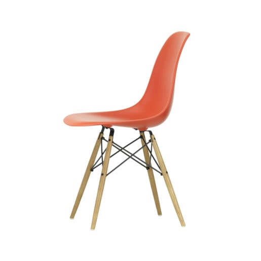 VITRA Eames Plastic Side Chair DSW. red
