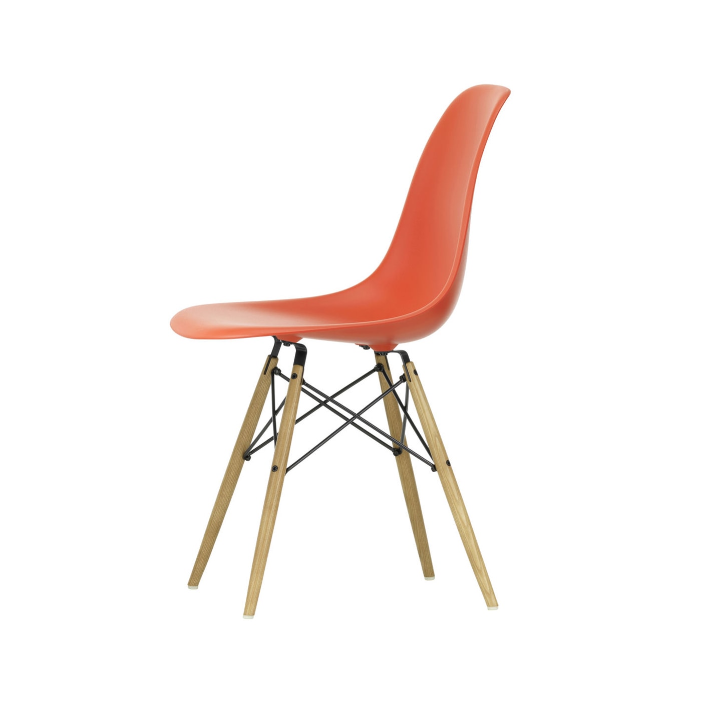 VITRA Eames Plastic Side Chair DSW. red