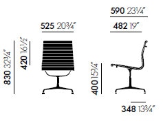 Vitra Allumininuum Chairs 105 - dimensioni 