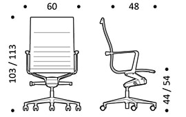 ICF Una Chair Management seduta direzionale - dimensioni