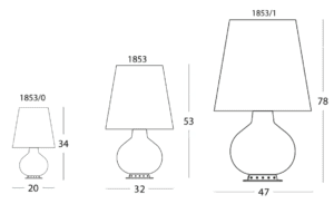 Fontana lampade da tavolo - dimensioni