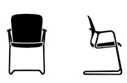 Herman Miller Keyn cantilever sedia ospiti riunione - dimensioni