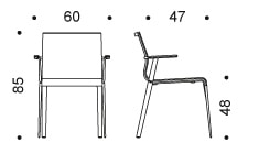 ICF Stick Chair ATK - dimensioni