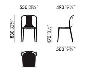 Vitra Belleville Chair sedia - dimensioni