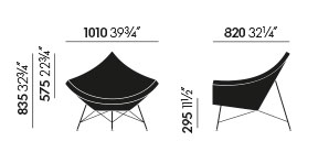 Vitra Coconut Chair poltroncina - dimensioni