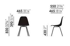 Vitra DSX Eames Plastic Side Chair - dimensioni