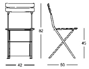 Zanotta Celestina sedia pieghevole di design - dimensioni