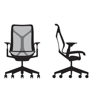 Herman Miller sedia ufficio Cosm schienale medio - dimensioni