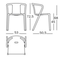 Magis sedia Air-Armchair - dimensioni