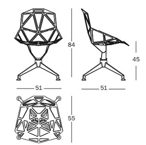 Chair One 4Star sedia girevole - dimensioni