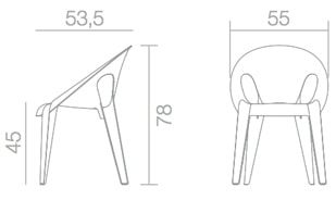 Magis Bell Chair sedia impilabile per esterno - dimensioni