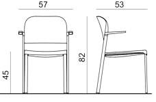 MakeUp sedia con braccioli - dimensioni