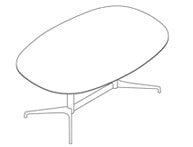 Herman Miller Civic tavolo riunione ovale - dimensioni
