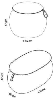 Caimi Snowpouf pouf fonoassorbenti - dimensioni