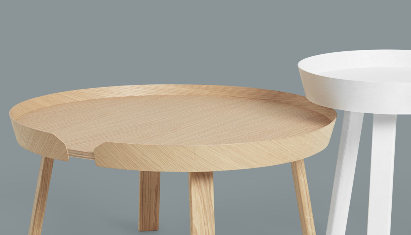 Muuto Around Coffee Table tavolino basso in legno dettaglio - gallery
