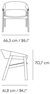 Muuto Cover Lounge chair poltroncina in legno - dimensioni