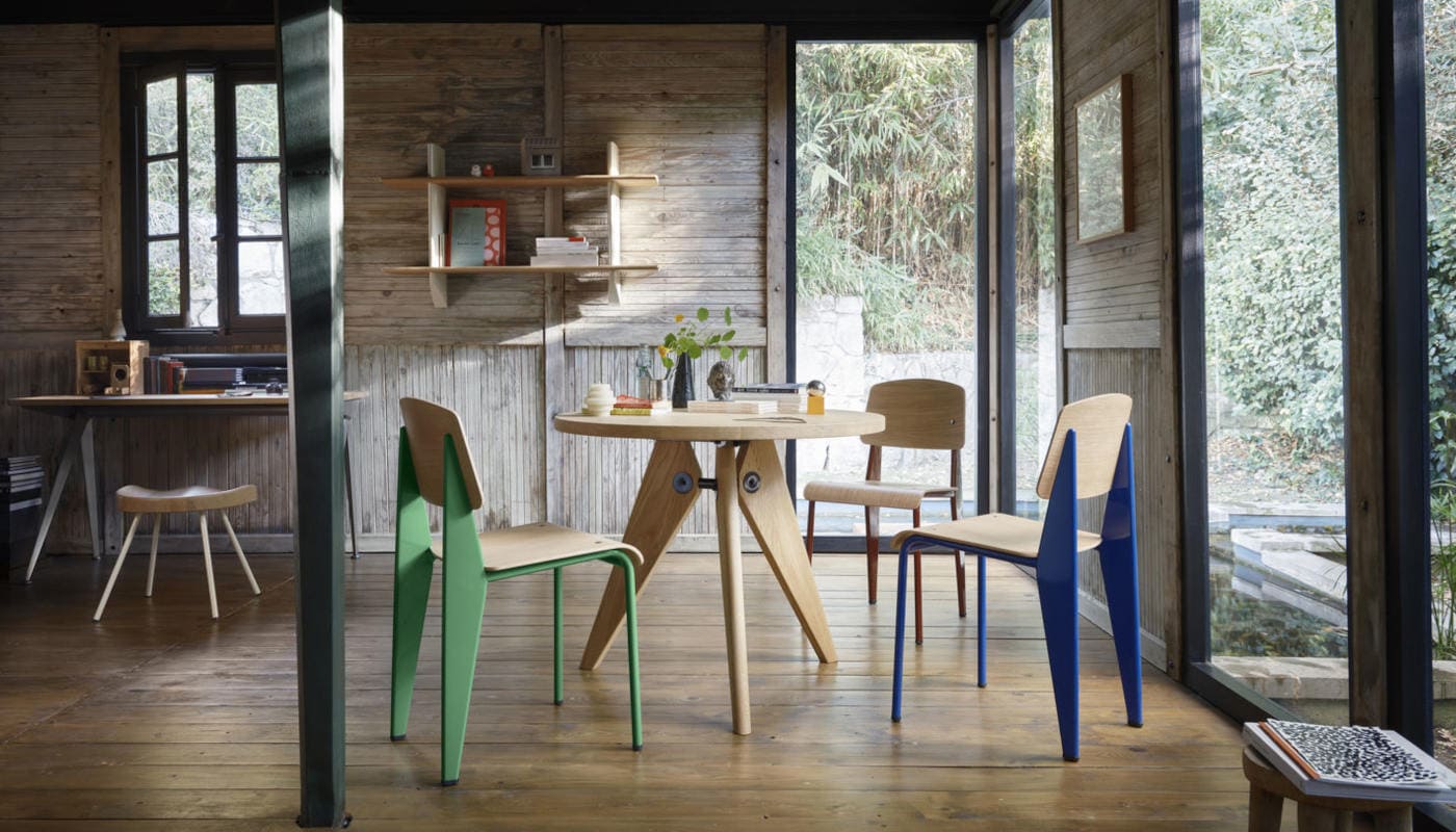 Vitra Standard sedia Gueridon tavolo in legno - gallery