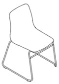 naughtone-Polly-Chair-sedia-base-slitta-cantilever-dimensioni