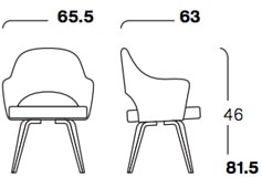 Knoll-Saarinen-Conference-Chair-poltroncina-quattro-gambe-design-dimensioni