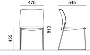 Della-Chiara-Libra-sedia-impilabile-senza-braccioli-dimensioni