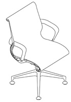 Herman Miller Setu Refresh sedia ospiti ergonomica piedini dimensioni