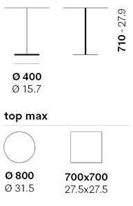 Pedrali Ikon tavolo base conica - dimensioni