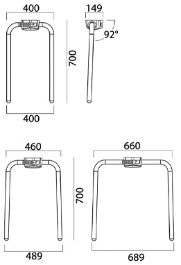 Della Chiara KIT tavolo salvaspazio gambe pieghevoli - dimensioni