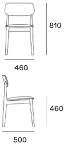 Poliform Curve sedia in legno quattro gambe - dimensioni