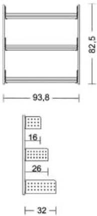Rexite Trieste libreria modulare componibile composizione 1 - dimensioni