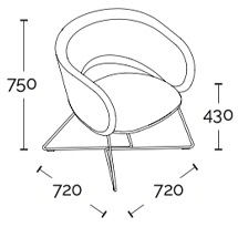 Della Chiara Maui poltrona lounge media base slitta - dimensioni