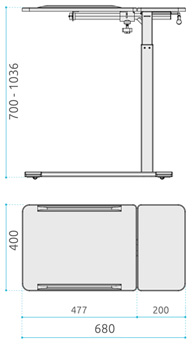 Della Chiara Roll tavolino Sit Stand - side table regolabile in altezza - dimensioni